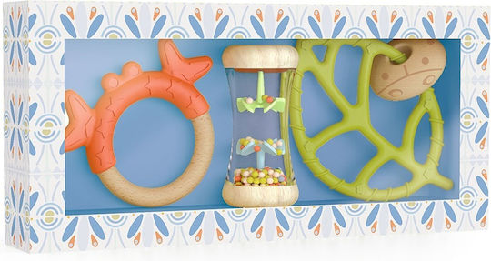 Djeco Djeco Discovery Teething Ring Made of Wood for 0 Months+ 3 Pieces