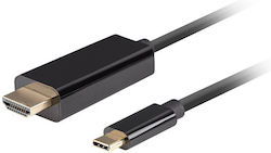 Lanberg CA-CMHD-10CU-0005-BK HDMI Мъжки - USB-C Мъжки 0.5м Черен