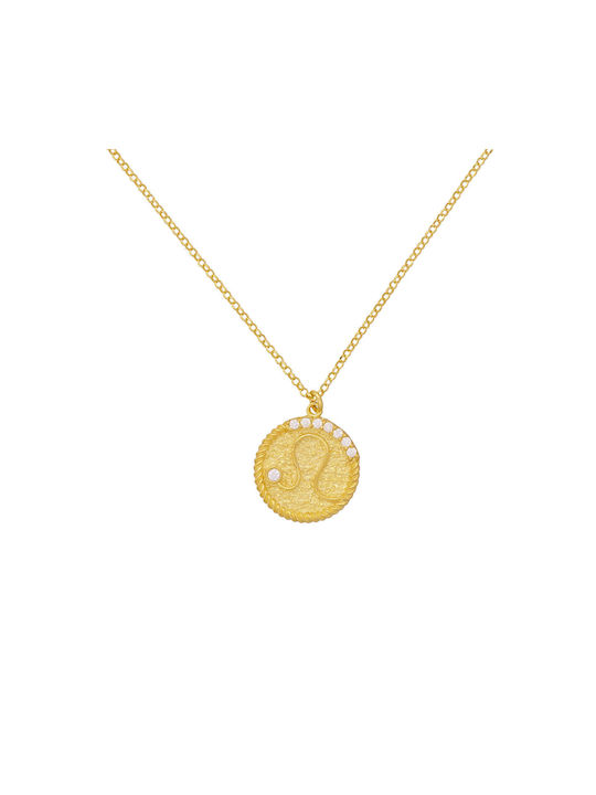 Excite-Fashion Necklace Zodiac Sign from Gold Plated Silver with Zircon