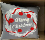 Liolios Home Christmas Decorative Pillow Square Gray 45x45pcs