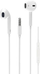 Powertech PT-1031 În ureche Handsfree cu Mufă 3.5mm Alb