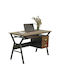 Birou de Calculatoare Vitino din Lemn Nuc / Gri cu Picioare Metalice 120x60x76cm