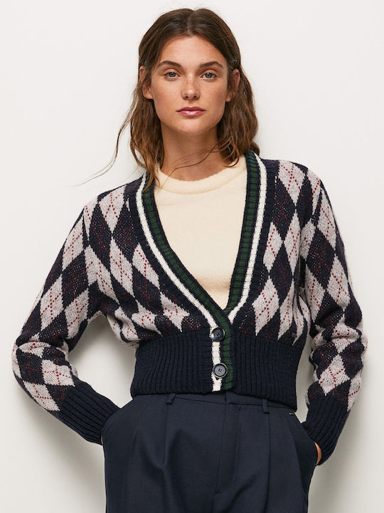 Brynlie Short Women's Knitted Cardigan with Buttons Multicolour