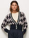 Brynlie Short Women's Knitted Cardigan with Buttons Multicolour