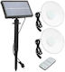 Set of 2 Stake Solar Lights 15W Cold White with Remote Control IP65 18cmx18cmx10cmcm