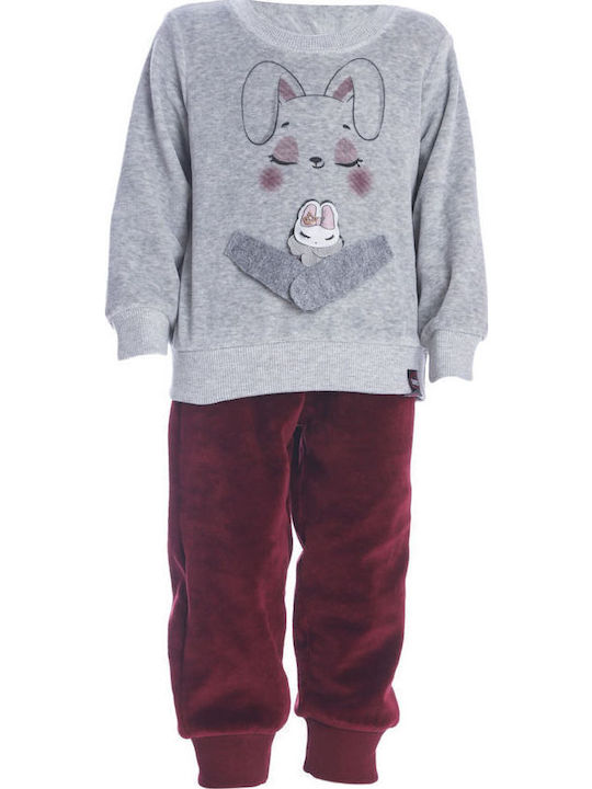 Kids Sweatpants Set Gray 2pcs Girls