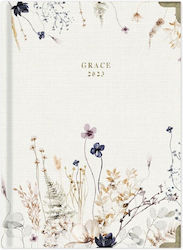 adBook Grace Winter Flowers Zilnic Agenda 2023 17x25cm