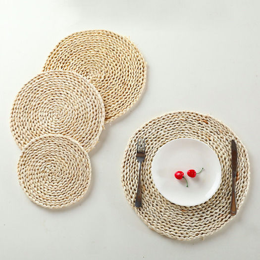 Lalos Placemats Rotund Din paie Bej 35cm 1buc
