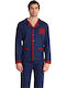 Uomo Men's Winter Pajamas Set Navy Blue
