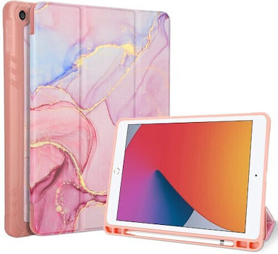 Tri-Fold Klappdeckel Synthetisches Leder / Silikon Marble Pink (iPad 2019/2020/2021 10.2'') 101134218A