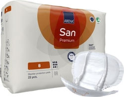 Abena San Premium No8 Unisex Σερβιέτες Ακράτειας Αυξημένης Ροής 8 Σταγόνες 22τμχ