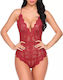 La Lolita Amsterdam Sexy Bodysuit with Lace Sexy Lace Teddy Red