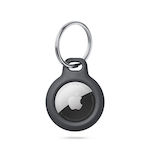 Tech-Protect Rough Artifcial Leather Keychain Case for AirTag Black