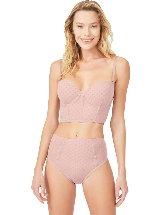 Cansoy Lace Underwear Set with Bra & Brazil Pow...
