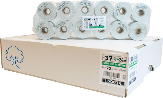 Typotrust Termică Bandă de hârtie Registru de casă L37xΔ50mm cu Lungime 24m 12buc