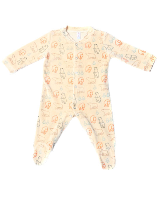 Dreams by Joyce Baby Bodysuit Set Long-Sleeved Velvet Beige