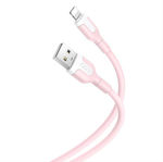 XO NB212 USB to Lightning Cable Ροζ 1m (16.005.0203)