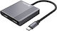 Sandberg Μετατροπέας USB-C male σε HDMI 2x female Γκρι 1τμχ 136-44
