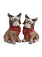 Atmosphera Christmas Figure Doggy Brown Height 16cm with a scarf 2pcs