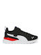 Anzarun Lite Kids Sports Shoes Running with Hoop & Loop Closure Black