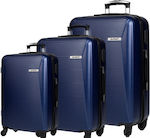 Cardinal Travel Suitcases Hard Navy Blue Maximum Height 70cm with 4 Wheels Set of 3pcs