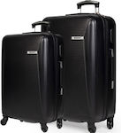 Cardinal 2009 Travel Suitcases Hard Black Maximum Height 70cm with 4 Wheels Set of 2pcs