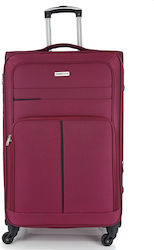 Forecast HFE100-28 Large Travel Suitcase Fabric Burgundy with 4 Wheels Height 76cm