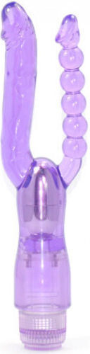 Seven Creations Dublu Vibrator Vibrator dublu cu gel vaginal și anal 28cm Violet