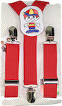 Brims and Trims Kids Suspenders with 3 Clips Red