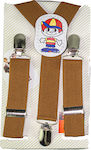 Brims and Trims Kids Suspenders with 3 Clips Brown