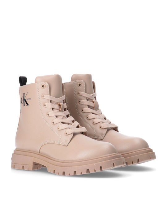 Kinderstiefel mit Reißverschluss Beige