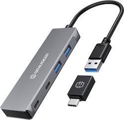 Graugear USB Hub 4 Θυρών (USB-A / USB-C) G-HUB2A2C-AC