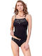 Berrak Lace Underwear Set with Undershirt & Slip Black BR-KMPL-