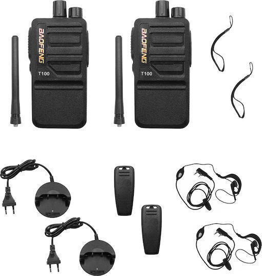 BF-T100 Walkie Talkie 8W χωρίς Οθόνη Σετ 2τμχ
