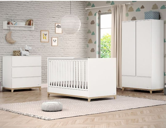 Casababy Zoom Baby Furniture Set with Bed and Nursery Drawer White