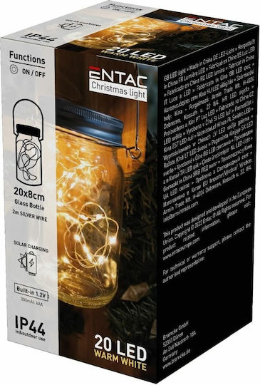 Entac ECL-20-SBL Επιτραπέζιο Ηλιακό Φωτιστικό Φανάρι με Θερμό Λευκό Φως IP44