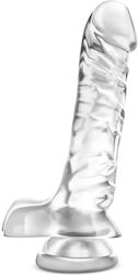 B Yours Diamond Dazzle Dildo realist cu testicule și ventuză Transparent 23cm