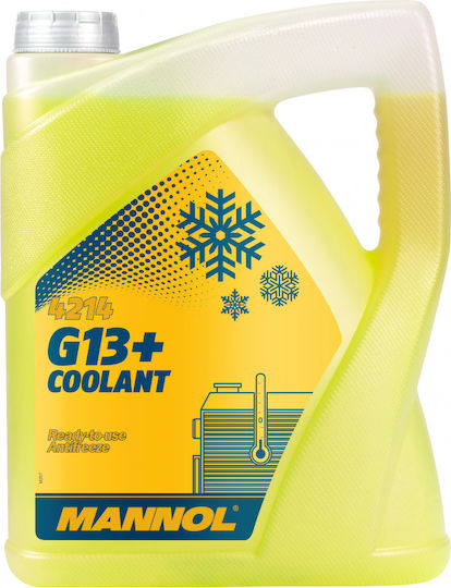 Mannol AG13 Antifreeze Αντιψυκτικό Παραφλού Ψυγείου Αυτοκινήτου G13 -40°C Κίτρινο Χρώμα 5lt