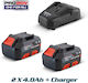 Bormann Set 2 Tool Batteries Lithium 20V Capaci...
