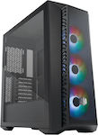 CoolerMaster MasterBox MB520 Mesh Gaming Midi Tower Computer Case with Window Panel and RGB Lighting Black