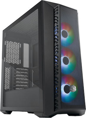 CoolerMaster MasterBox MB520 Mesh Gaming Midi Tower Computer Case with Window Panel and RGB Lighting Black