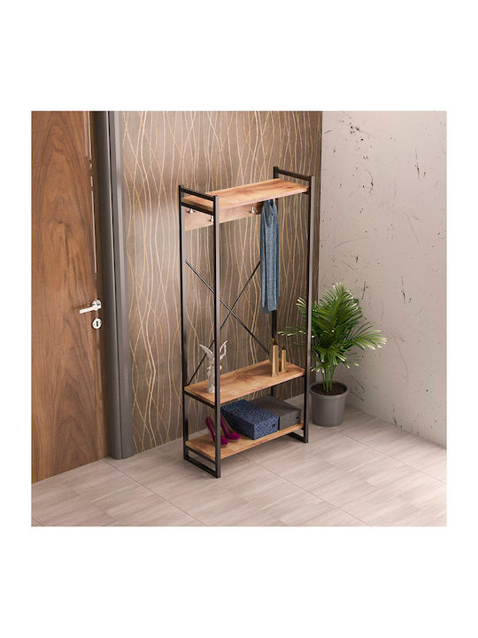 Baker Eingangsmöbel mit Garderobe & Schuhschrank Walnut / Black 90x34x180cm