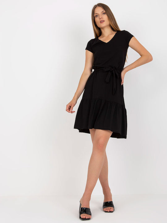 Rue Paris Summer Midi Dress Black