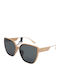 Bolon Women's Sunglasses with Pink Plastic Frame and Gray Lens BL5067C21