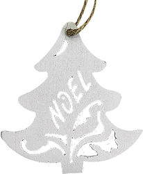 Ornament Brad Din Lemn Alb 7x7cm Ornament Brad Din Lemn Alb 7x7cm