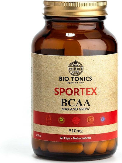 Bio Tonics Sportex BCAA 910mg 60 Φυτικές Κάψουλες
