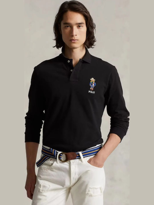 Polo Μπλούζα Μακρυμάνικη Μαύρη