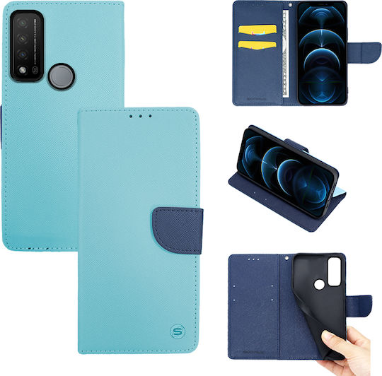 Sonique Trend Wallet Δερματίνης Σιέλ / Σκούρο Μπλε (TCL 20 R 5G)