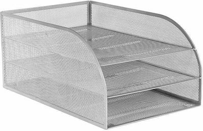 Osco Filing Tray Metallic with 3 Shelf Gray 37x17x24cm