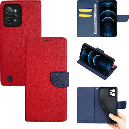Sonique Trend Brieftasche Synthetisches Leder Red / Dark Blue (Realme C31)